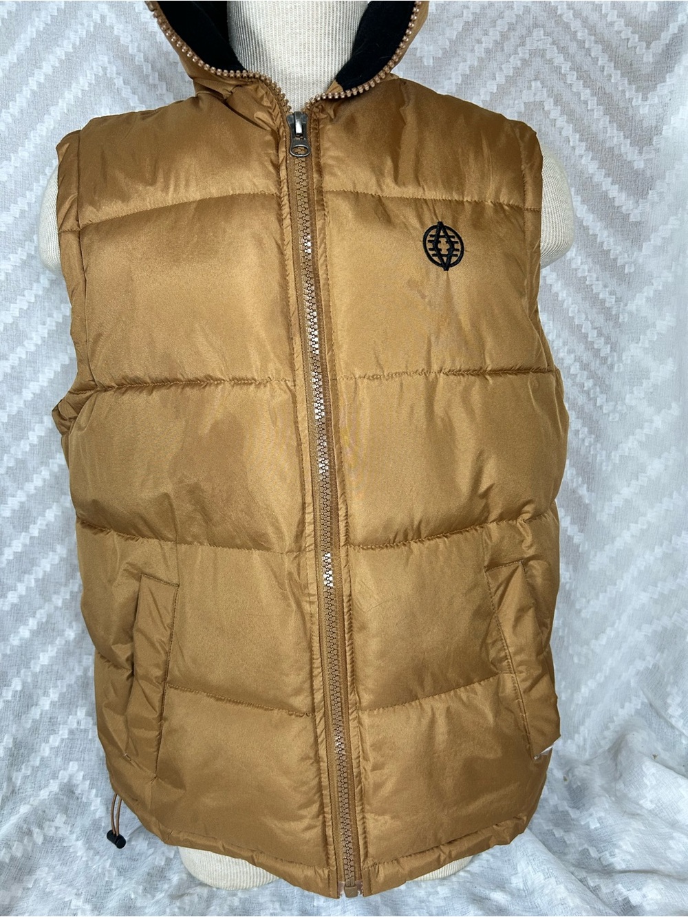 Mens Puffer Vest - Tan Jacket